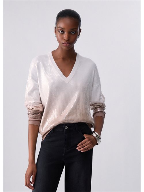 Maglia dégradé con paillettes